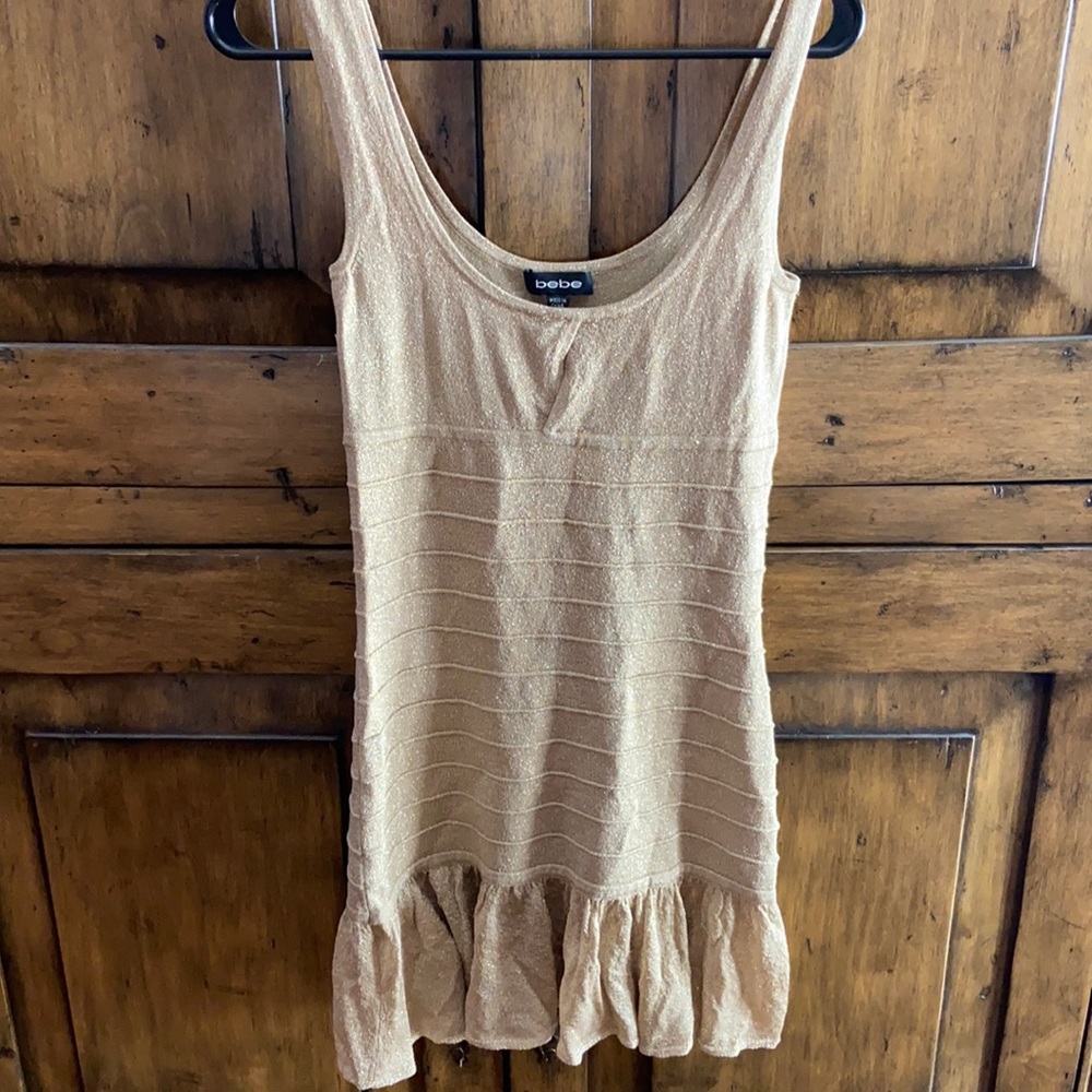 Bebe gold glittery dress size medium